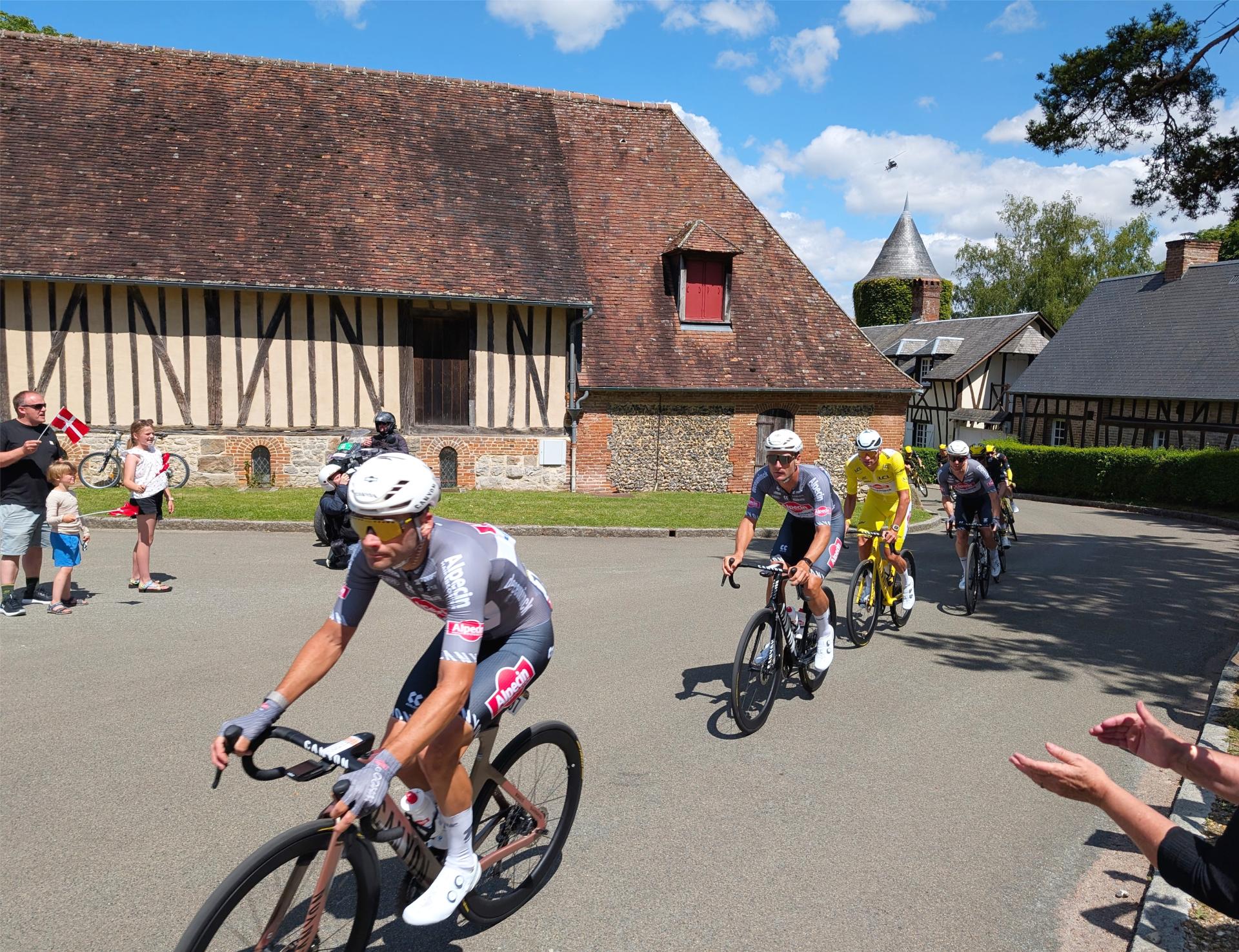 l'arriver des cyclistes