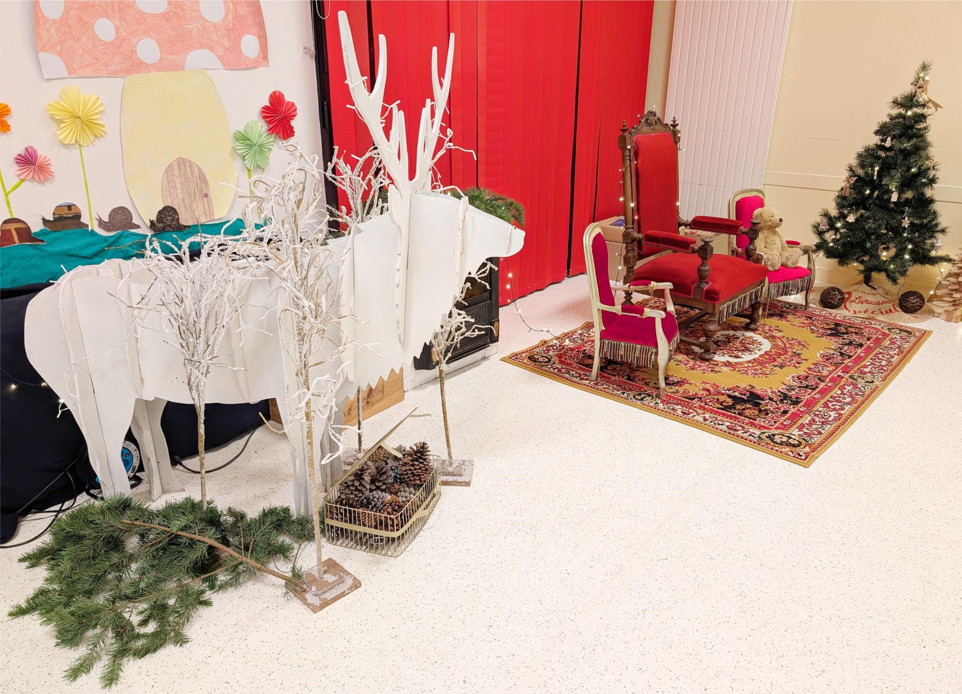 Trône du père noël et du cerf